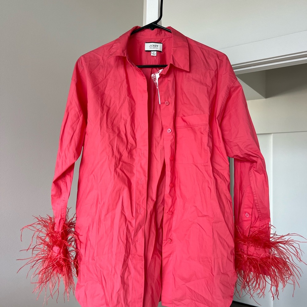 J.Crew Vibrant Pink Button-Up Shirt